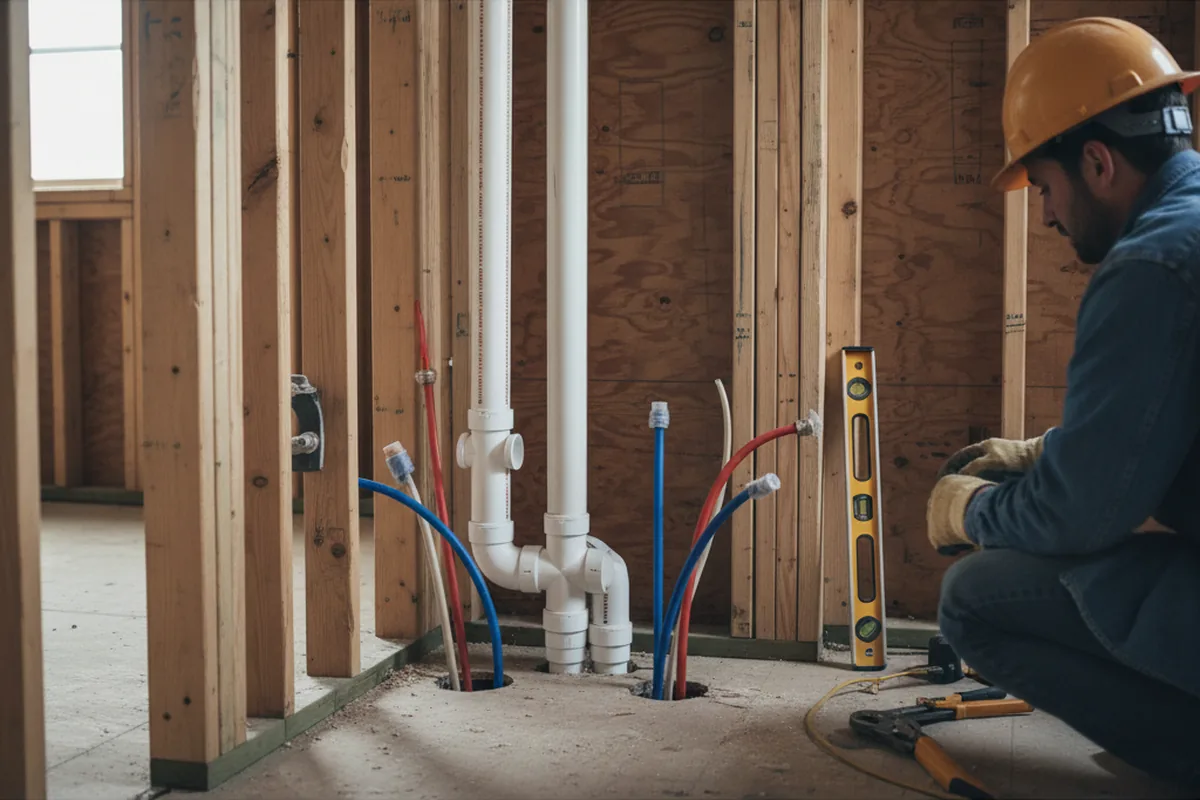 Drain and supply rough-in during Drain Cleaning in Smithville